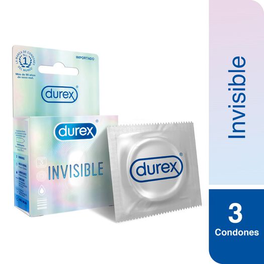 Durex Condones Invisible 3 unidades, , large image number 0