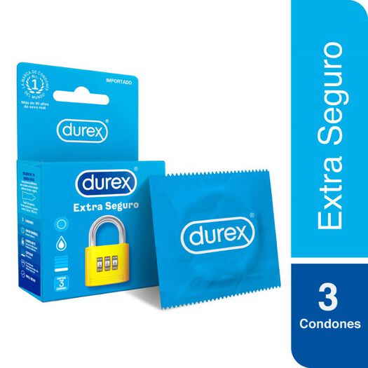 Durex Condones Extra Seguro 3 unidades, , large image number 0