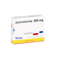 Azitromicina 500mg Caja 3 Comp. Recubiertos ASCEND