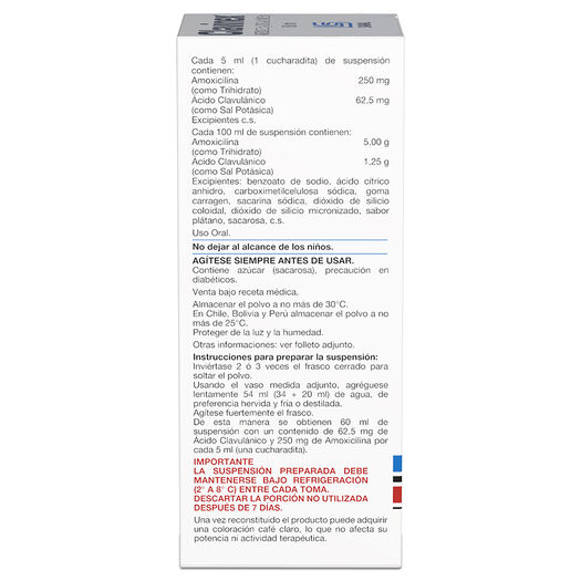 Clavinex 250 mg/62,5 mg/5 mL x 60 mL Polvo Para Suspensión Oral , , large image number 1