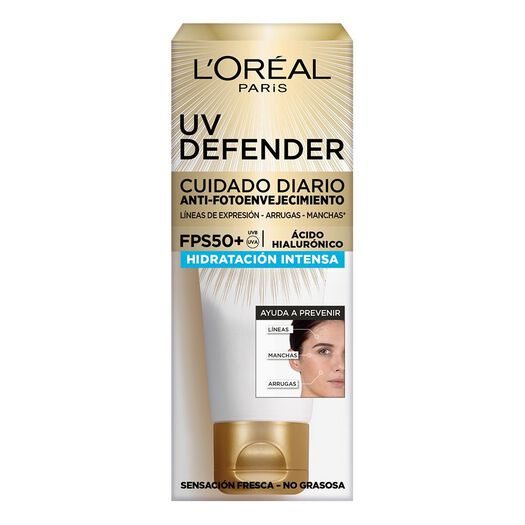 Loreal Crema UV Defender Hidratacion Intensa FPS50+ x 40 g, , large image number 1