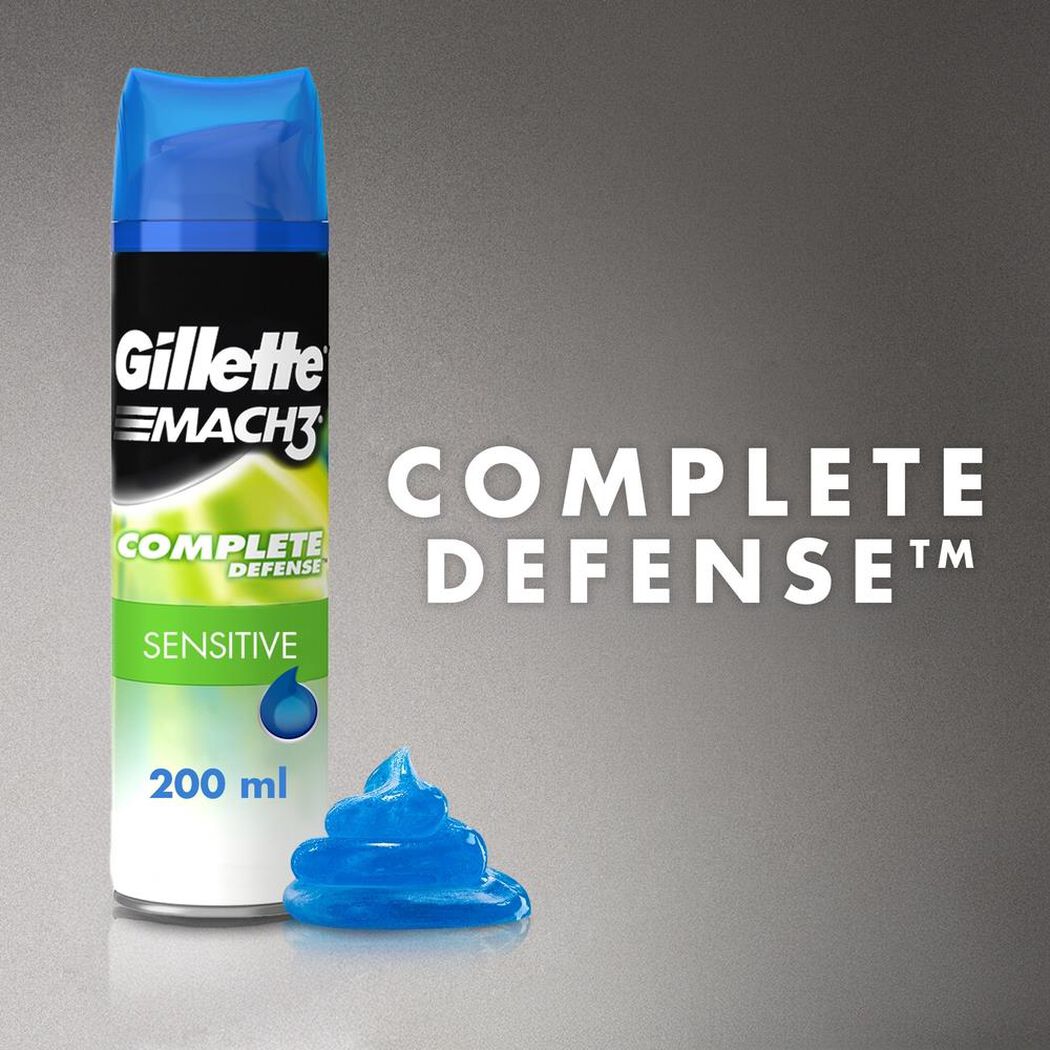Espuma de Afeitar Gillette Mach3 Sensitive 200 mL 2 un, , large image number 1