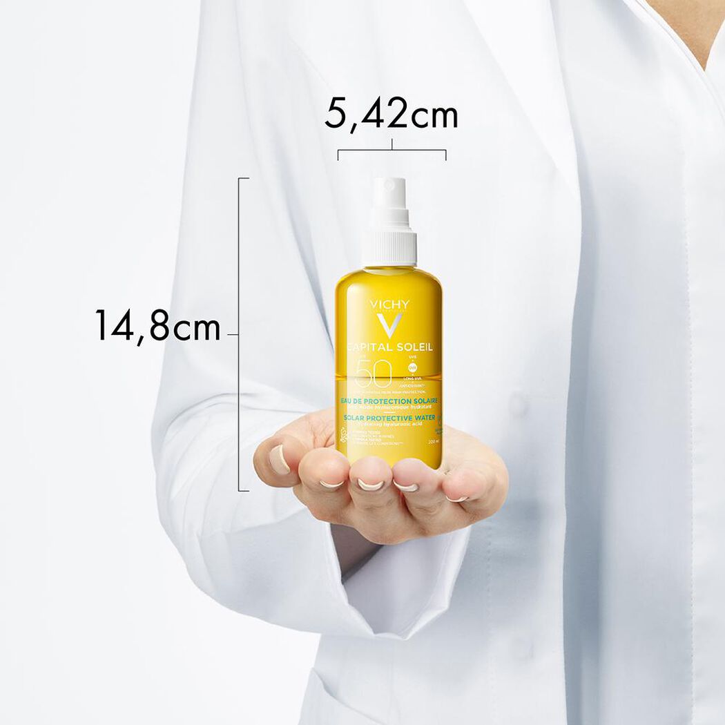 Vichy Agua De Protección Solar Capital Soleil Hidratante FPS 50+ x 200 mL, , large image number 1