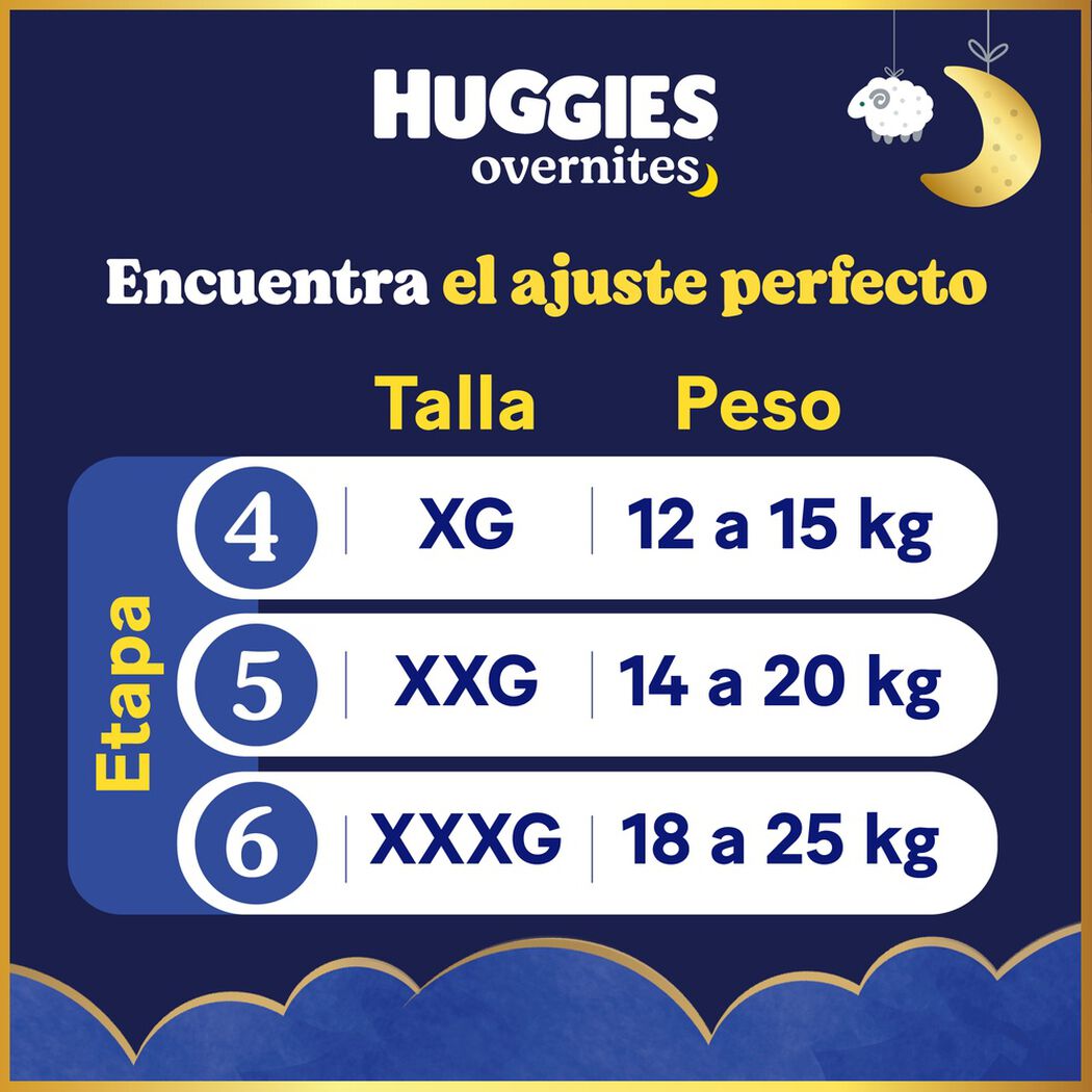 Pa&ntilde;al Huggies Nocturno Overnites XXG 21 Unidades, , large image number 3