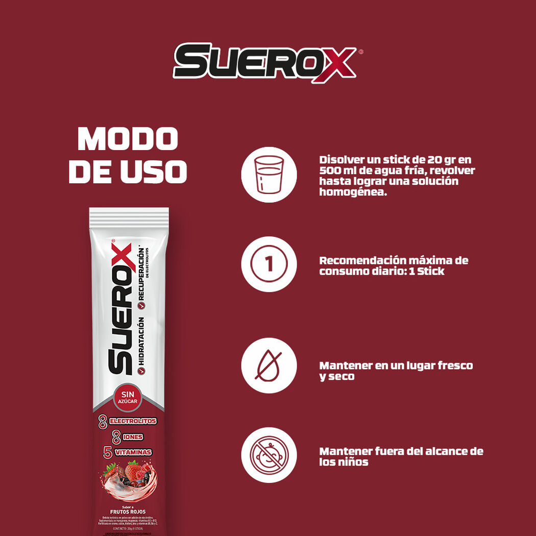 Suerox Polvo Ar&aacute;ndano Frutos Rojos Pack 4 Unidades de 80gr., , large image number 4