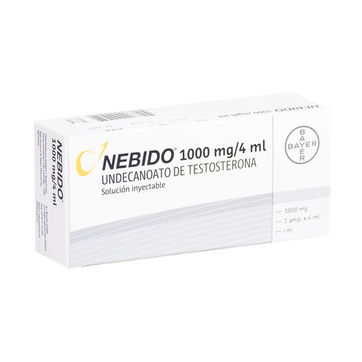 Nebido 1000 mg/4 mL x 1 Ampolla Solución Inyectable, , large image number 0