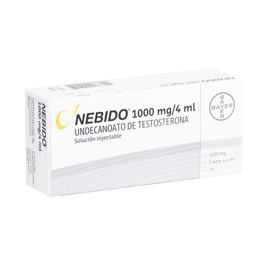 Nebido 1000 mg/4 mL x 1 Ampolla Solución Inyectable, , large image number 0