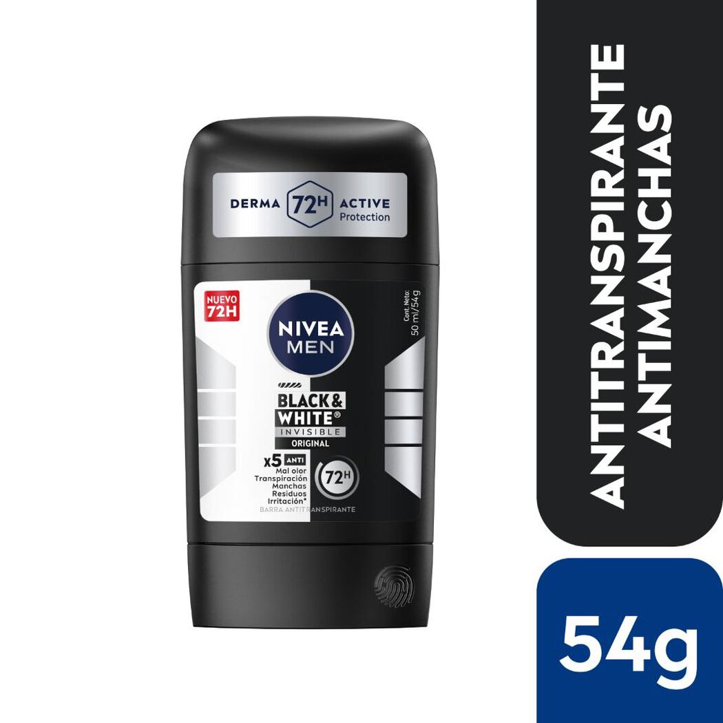 Desodorante Nivea Barra Black & White 50mL, , large image number 0