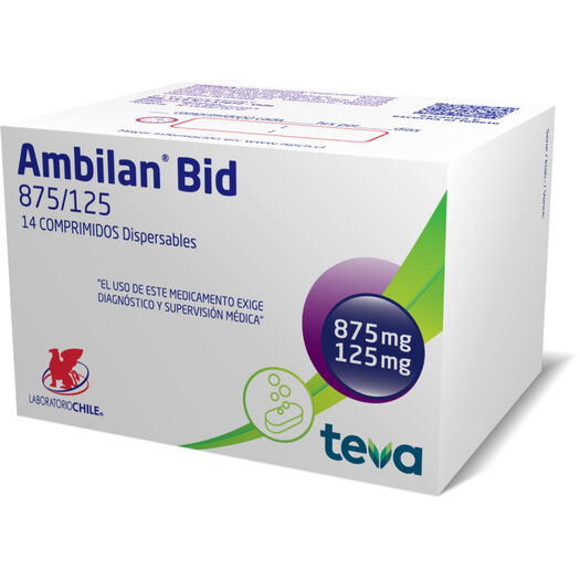 Ambilan Bid 875 mg/125 mg x 14 Comprimidos Dispersables, , large image number 0