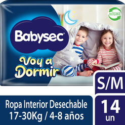 Pa&ntilde;ales Babysec Voy A Dormir S/M 14 un