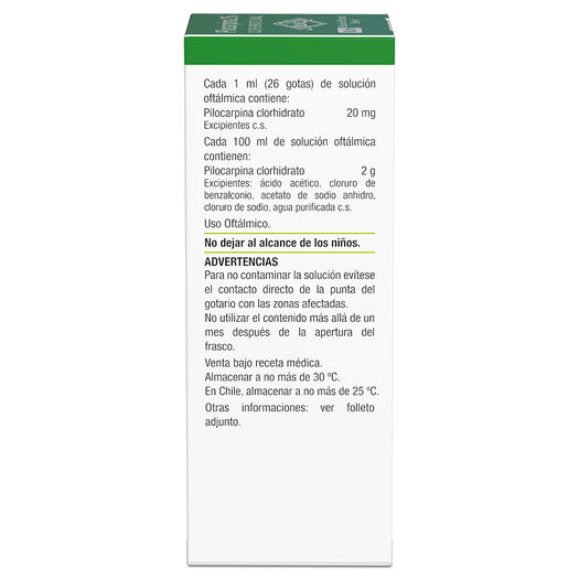 Pilocarpina Clorhidrato 2 % x 10 ml Solución Oftálmica SAVAL S.A., , large image number 1