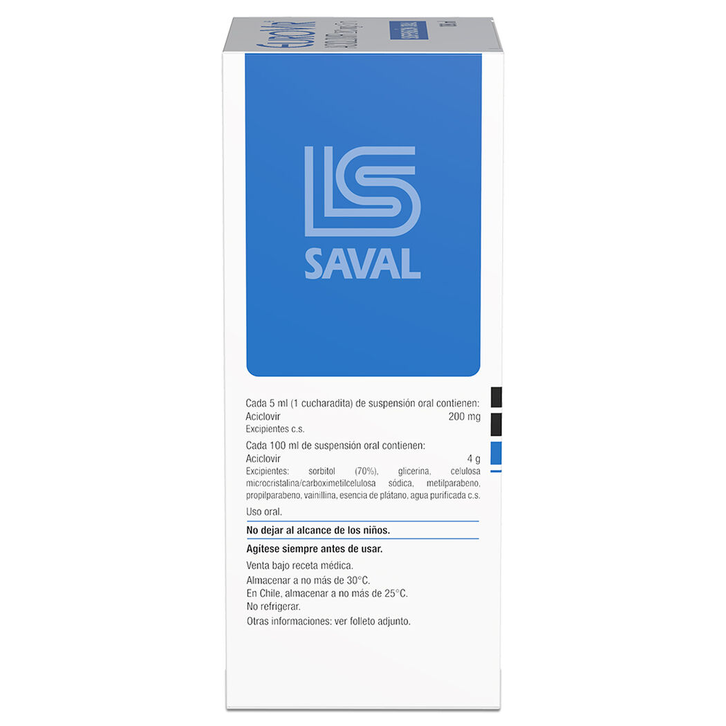 Eurovir 200 mg/5 mL x 100 mL Suspensión Oral, , large image number 1