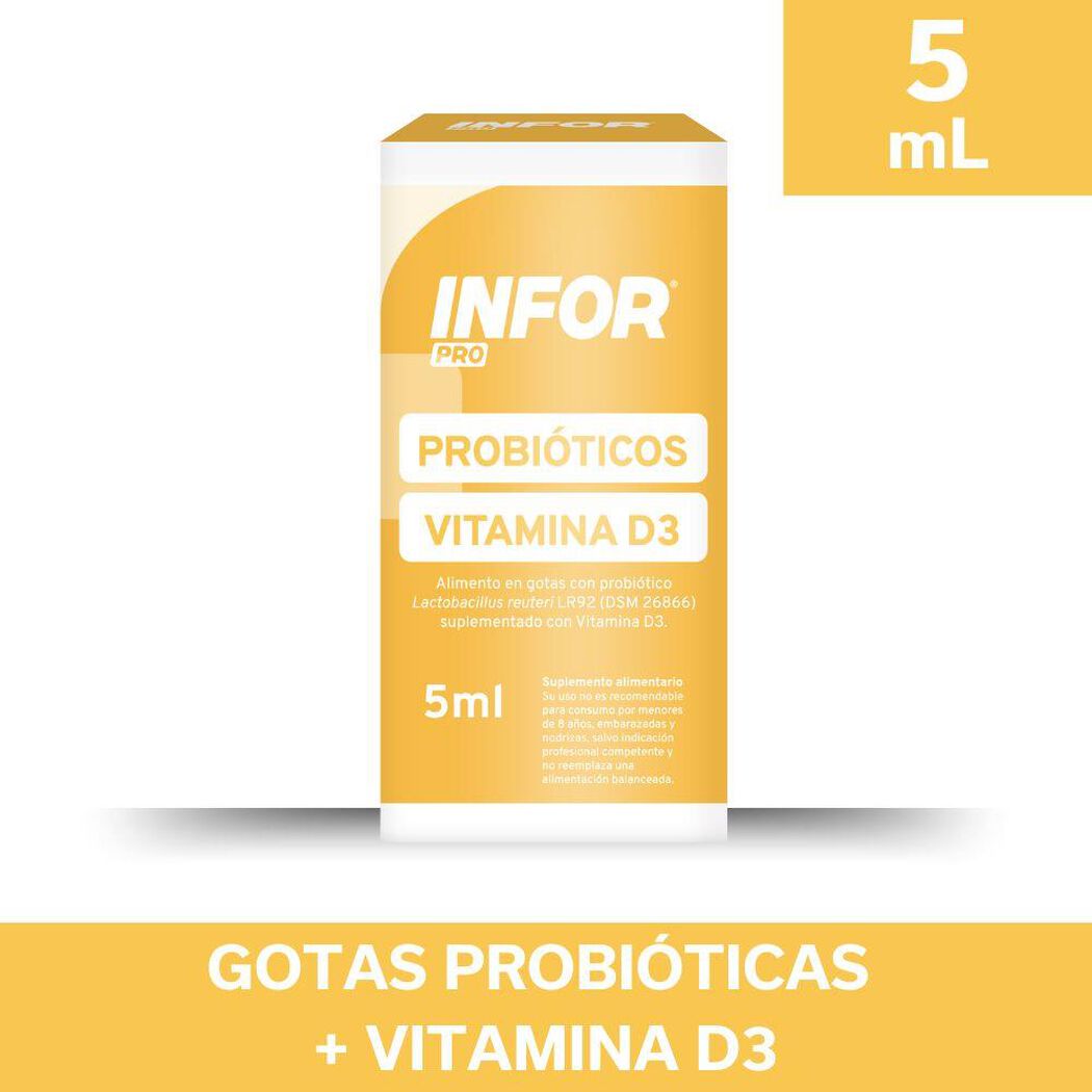 Infor Pro Gotas Probióticos Vit D3 5 ml, , large image number 0