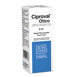 Ciproval 0,3 % x 5 mL Solución Para Gotas Oticas