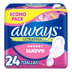 Toalla Higiénica Always Ultrafina Suave Con Alas 24 un