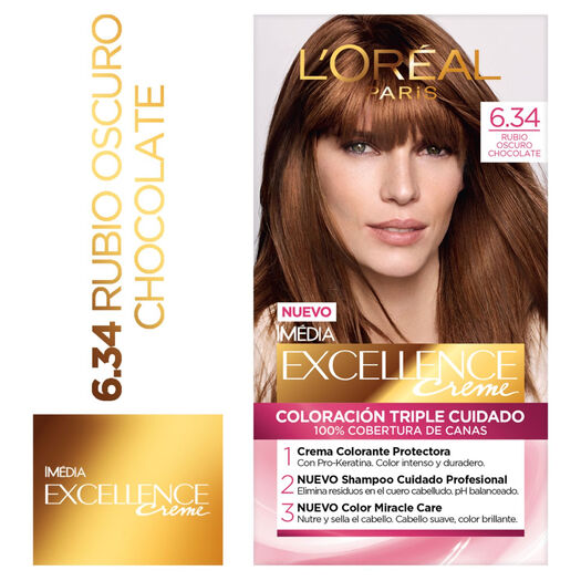 Excellence Tintura 6.34 Rubio Oscuro Chocolate x 1 Unidad, , large image number 0