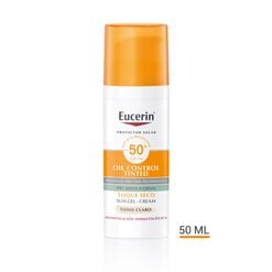 Protector Solar Eucerin Oil Control Tinted Facial Tono Claro Fps50+ 50 mL
