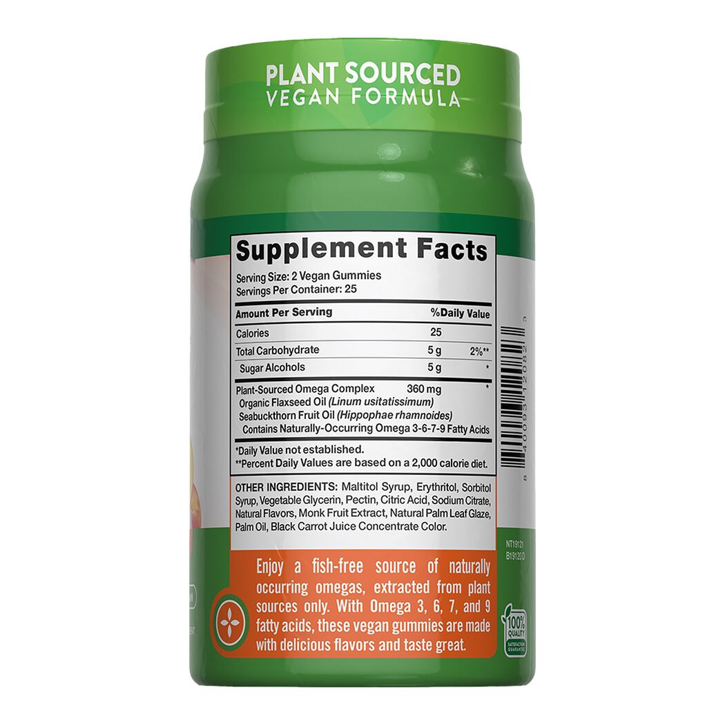 Gomitas Omega Nature's Truth 3-6-7-9 Vegano 50 un, , large image number 1