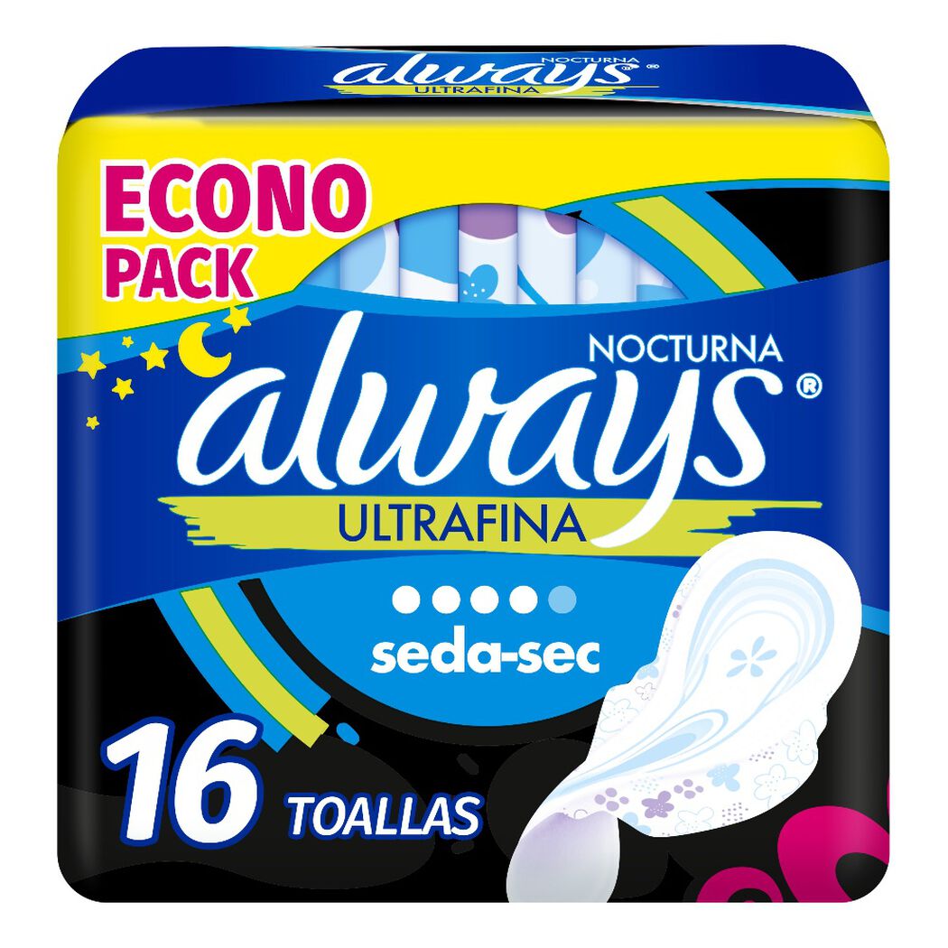Toalla Higiénica Always Ultrafina Nocturna Seca 16 un, , large image number 0