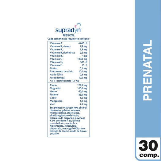 Supradyn Prenatal x 30 Comprimidos Recubiertos, , large image number 1