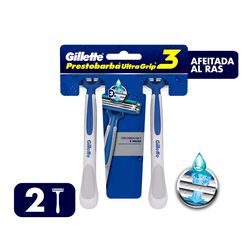 Máquina de Afeitar Gillette Prestobarba 3 Ultra Grip 2 un