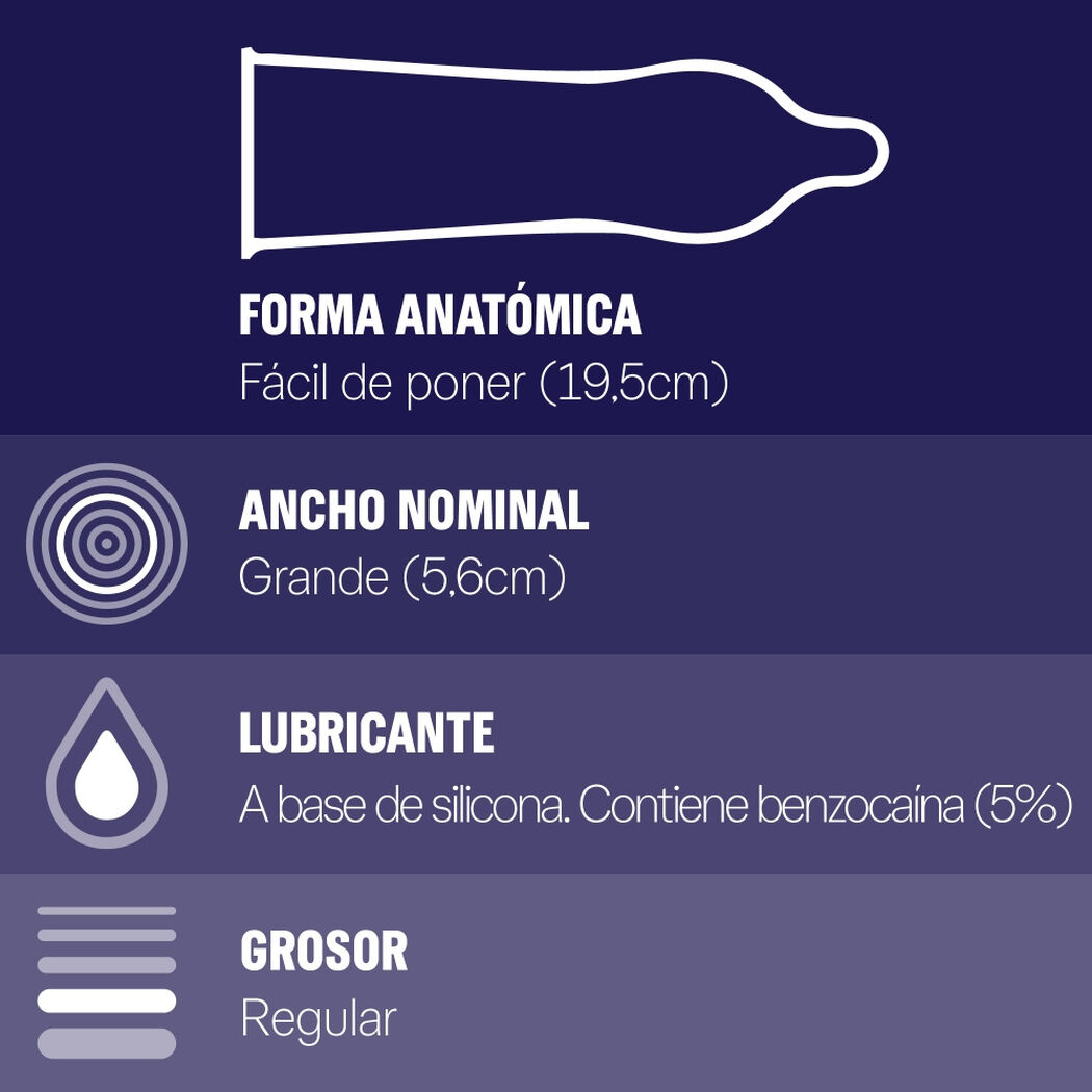 Durex Condones Placer Prolongado 3 unidades, , large image number 2