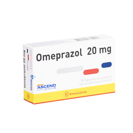 Omeprazol 20 mg x 30 Cápsulas con Gránulos con Recubrimiento Entérico ASCEND, , large image number 0