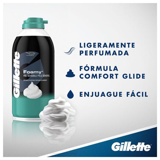 Espuma De Afeitar Gillette Foamy Sensitive Para Piel Sensible, 179 Ml, , large image number 3