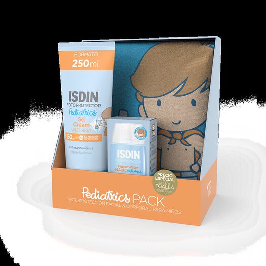 SET ISDIN Fotoprotección Facial y Corporal Pediatrics SPF50 + Toalla de Regalo, , large image number 0