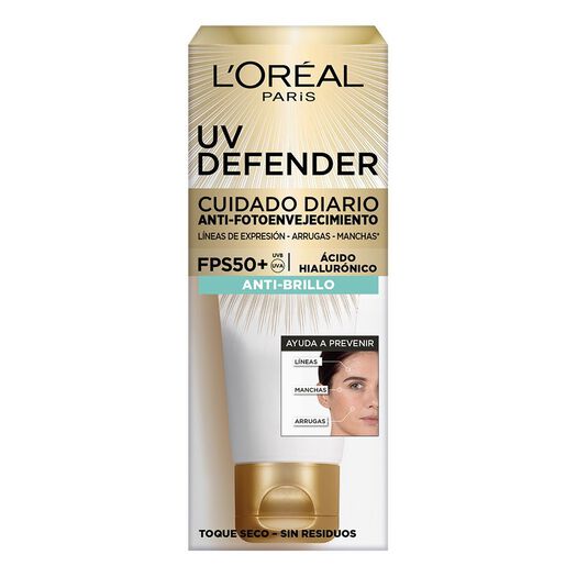 Loreal Crema UV Defender Anti Brillo FPS50+ x 40 g, , large image number 1