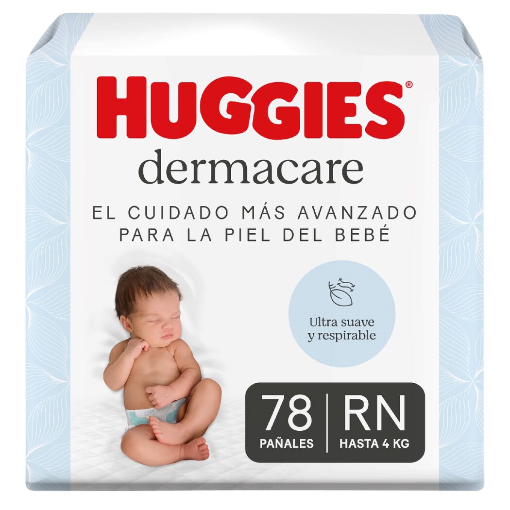 Pañales Huggies Dermacare Recien Nacido 78 un, , large image number 0