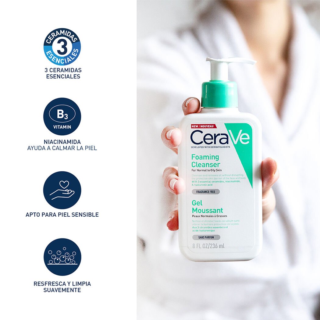 Gel Limpieza Cerave Espumoso 236 mL, , large image number 3