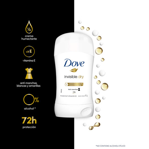 Desodorante Dove Stick Invisible Dry 45 g, , large image number 3