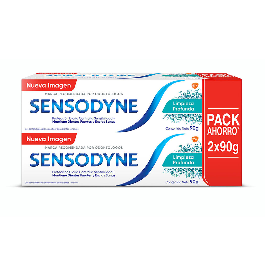 Sensodyne Limpieza Profunda 2un. Gel Dental De Uso Diario Para Dientes Sensibles, 90g C/U, , large image number 1