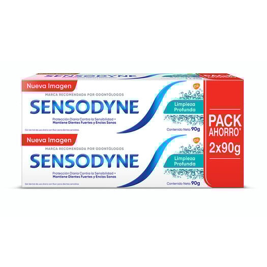 Sensodyne Limpieza Profunda 2un. Gel Dental De Uso Diario Para Dientes Sensibles, 90g C/U, , large image number 1