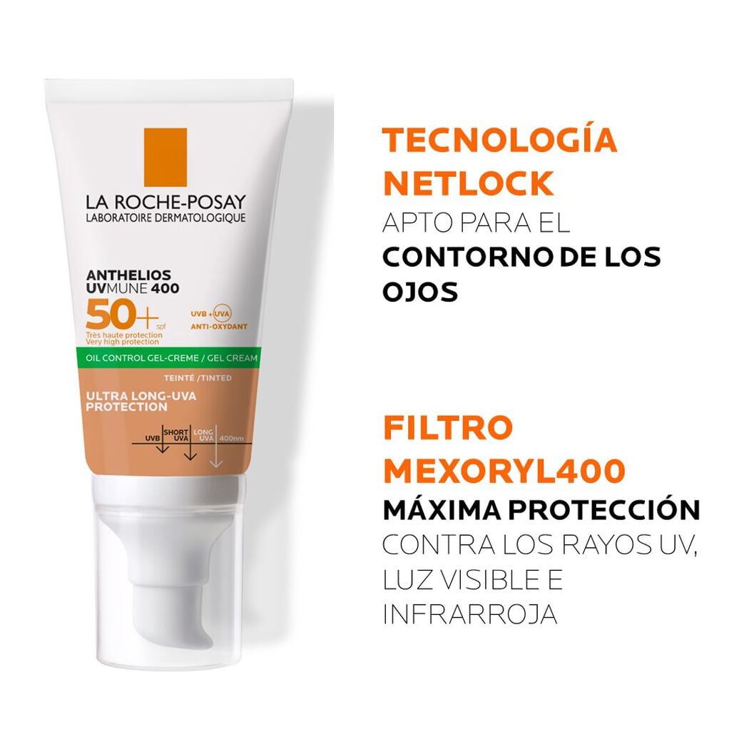 Protector Solar La Roche Posay Anthelios Toque Seco con Color Rostro FPS50+ 50 mL, , large image number 2