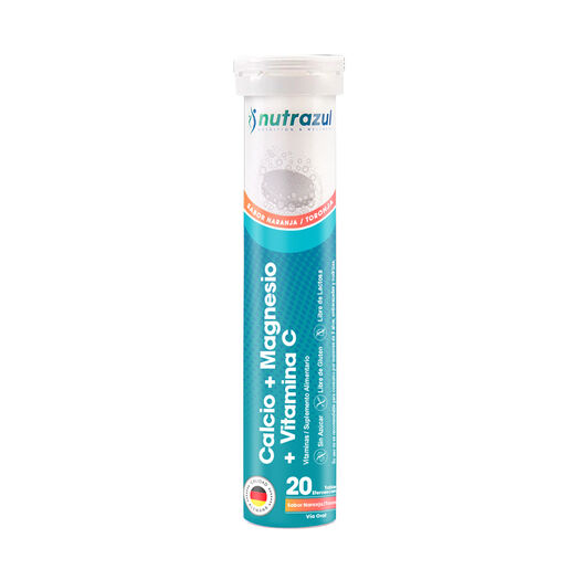 Calcio Magnesio Vitamina C Nutrazul 20 Tabletas, , large image number 0