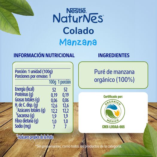 Compota Orgánica Pouch Naturnes Manzana 100 g, , large image number 3
