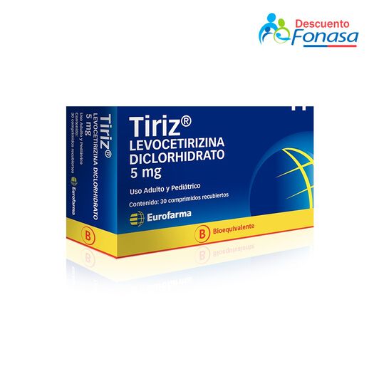 Tiriz 5 mg x 30 Comprimidos Recubiertos, , large image number 0