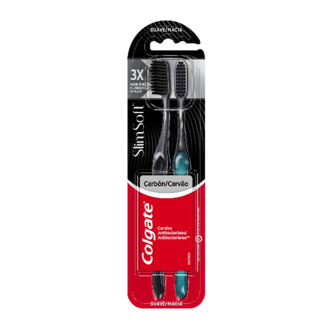 Cepillo de Dientes Colgate Slim Soft Carbón Suave 2 un, , large image number 1