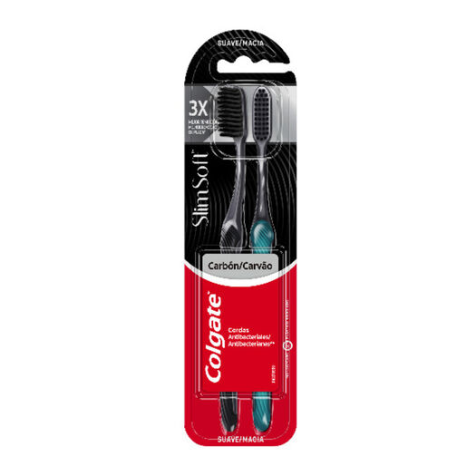 Cepillo de Dientes Colgate Slim Soft Carbón Suave 2 un, , large image number 1