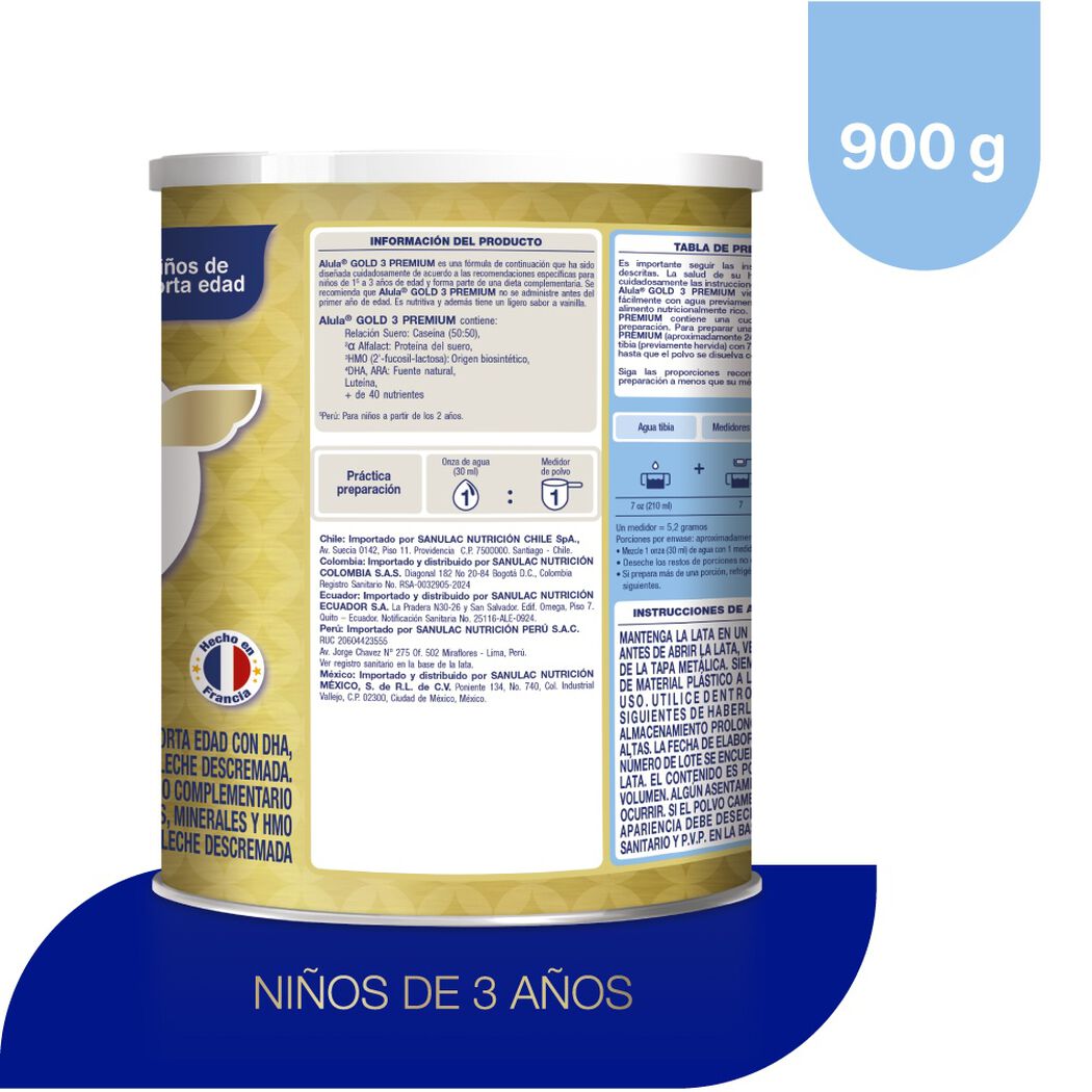 F&oacute;rmula Infantil Progress Alula Gold 900 g, , large image number 2