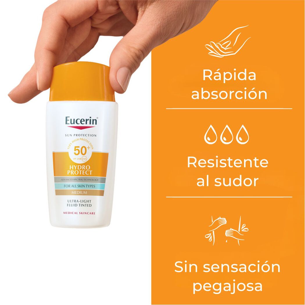 EUCERIN Protector Solar Facial Hydrofluid Medium FPS50+ 50 mL, , large image number 1