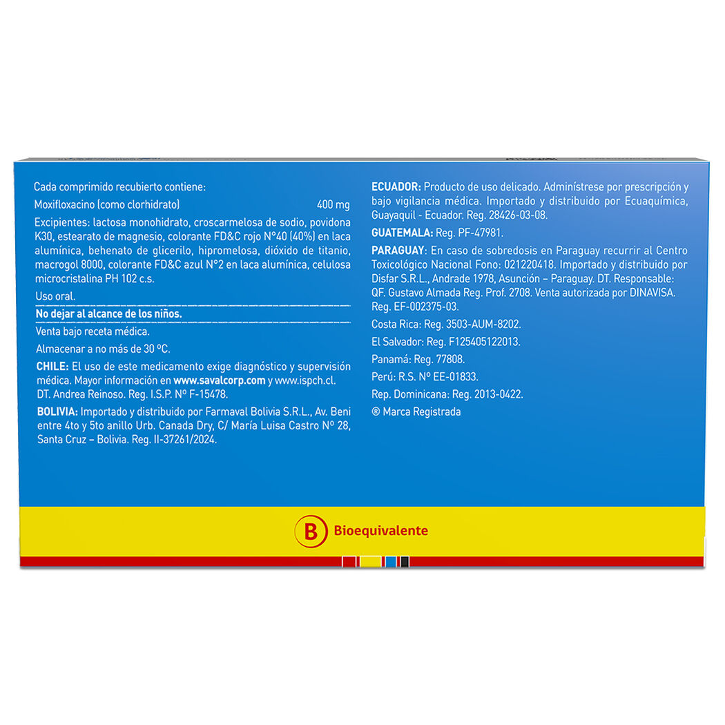 MOXAVAL Moxifloxacino 400 mg 7 comprimidos, , large image number 1