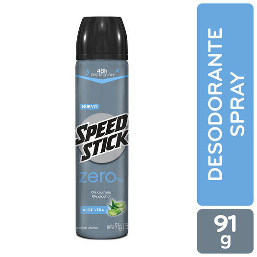 Desodorante en Spray Speed Stick en Zero% Aloe Vera 91g, , large image number 0