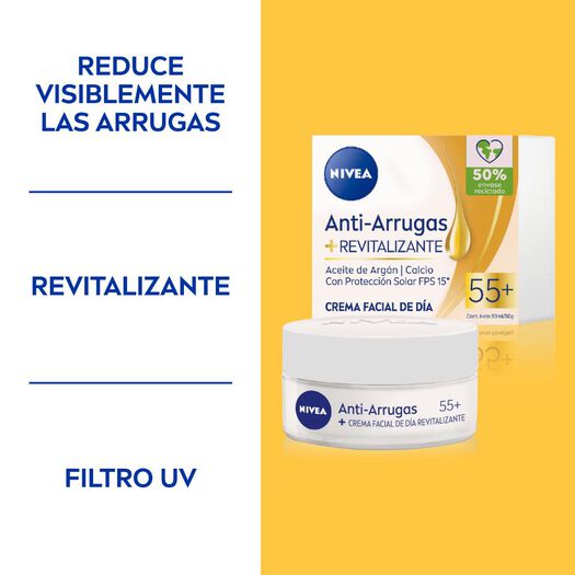 CREMA FACIAL ANTIARRUGAS 55+ REVITALIZANTE NIVEA 50 ML, , large image number 2