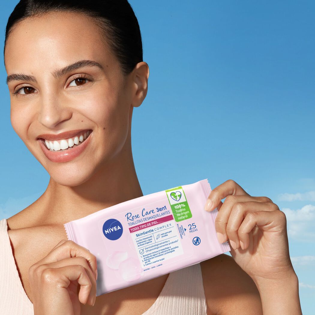 Toallitas Desmaquillantes Faciales Nivea Rose Care 25uds, , large image number 4