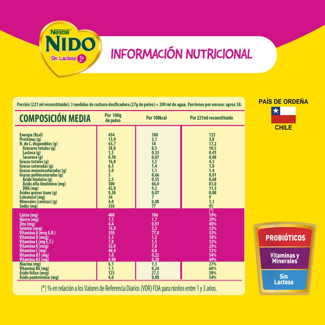 Fórmula Láctea Nido Etapa 1+ Sin Lactosa 1560g, , large image number 4