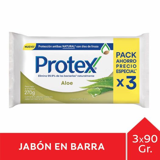 Protex Pack Jabon Aloe 90 g x 3 Unidades, , large image number 0
