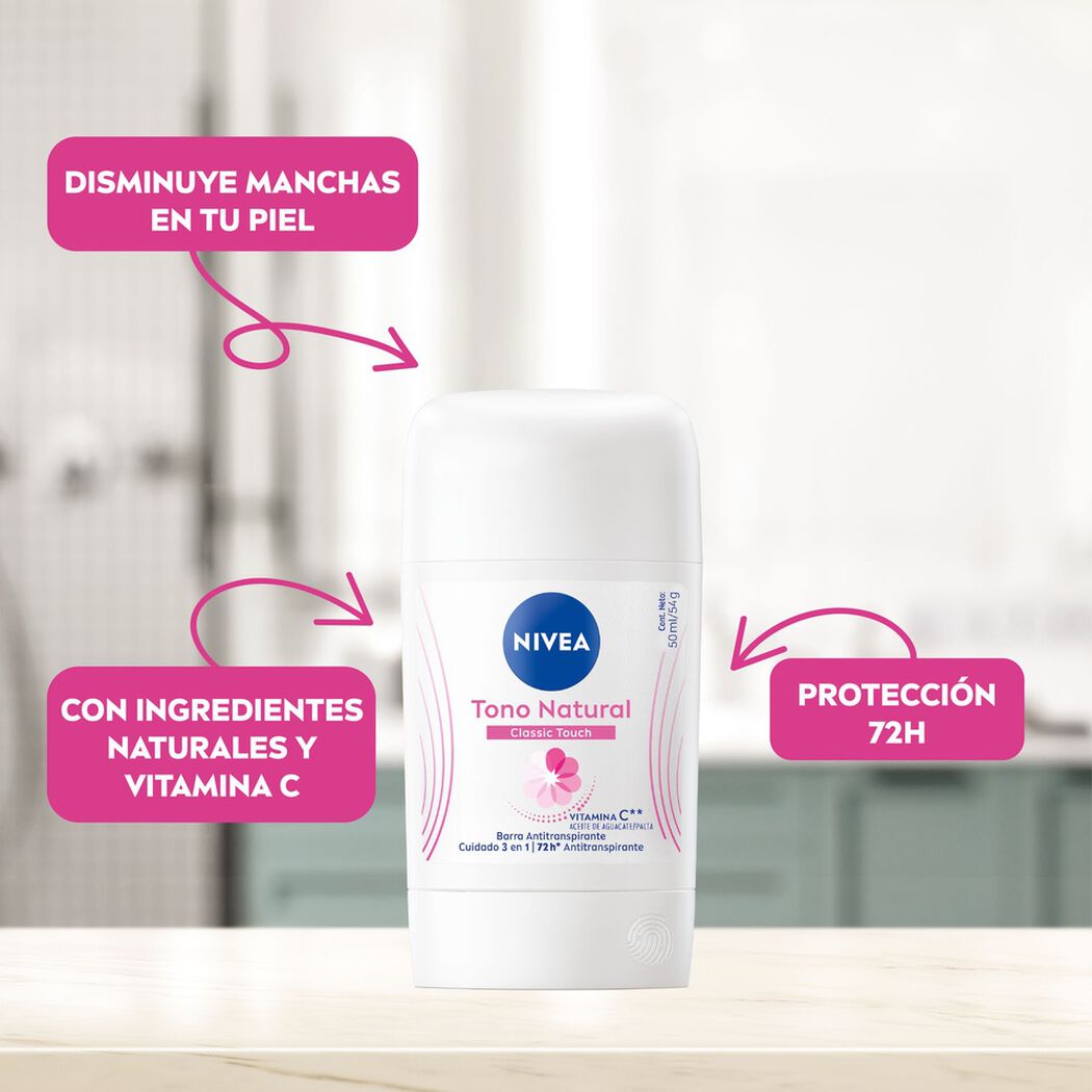 Desodorante Stick Nivea Tono Natural Satin 50 ml, , large image number 2